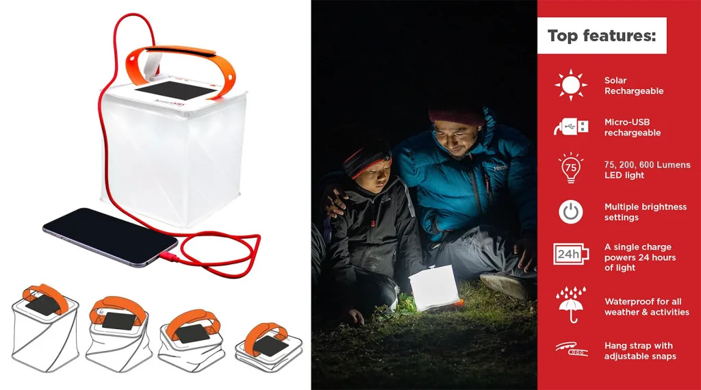 LuminAID PackLite Survival Camping Inflatable Solar Lantern